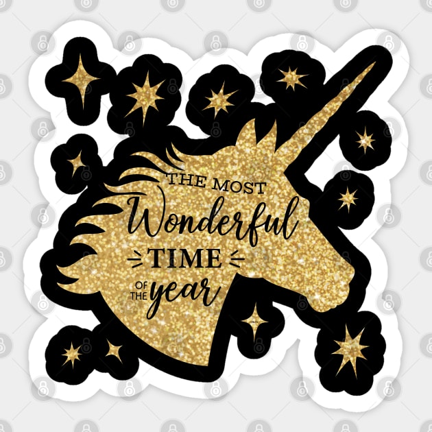 Christmas Unicorn Most Wonderful time T-Shirt Tee Gift The most Wonderful time of the year Unicorn Shirt Sticker by creative